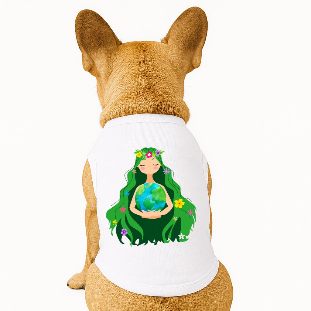 Flower Earth Mother Figure Cute Doggie Tank