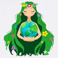 Flower Earth Mother Figure Cute Doggie Tank