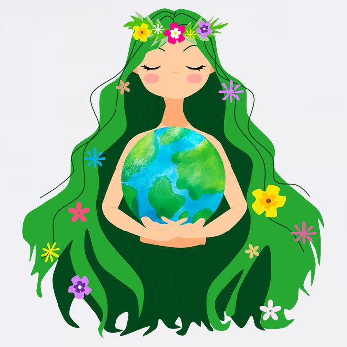 Flower Earth Mother Figure Cute Doggie Tank