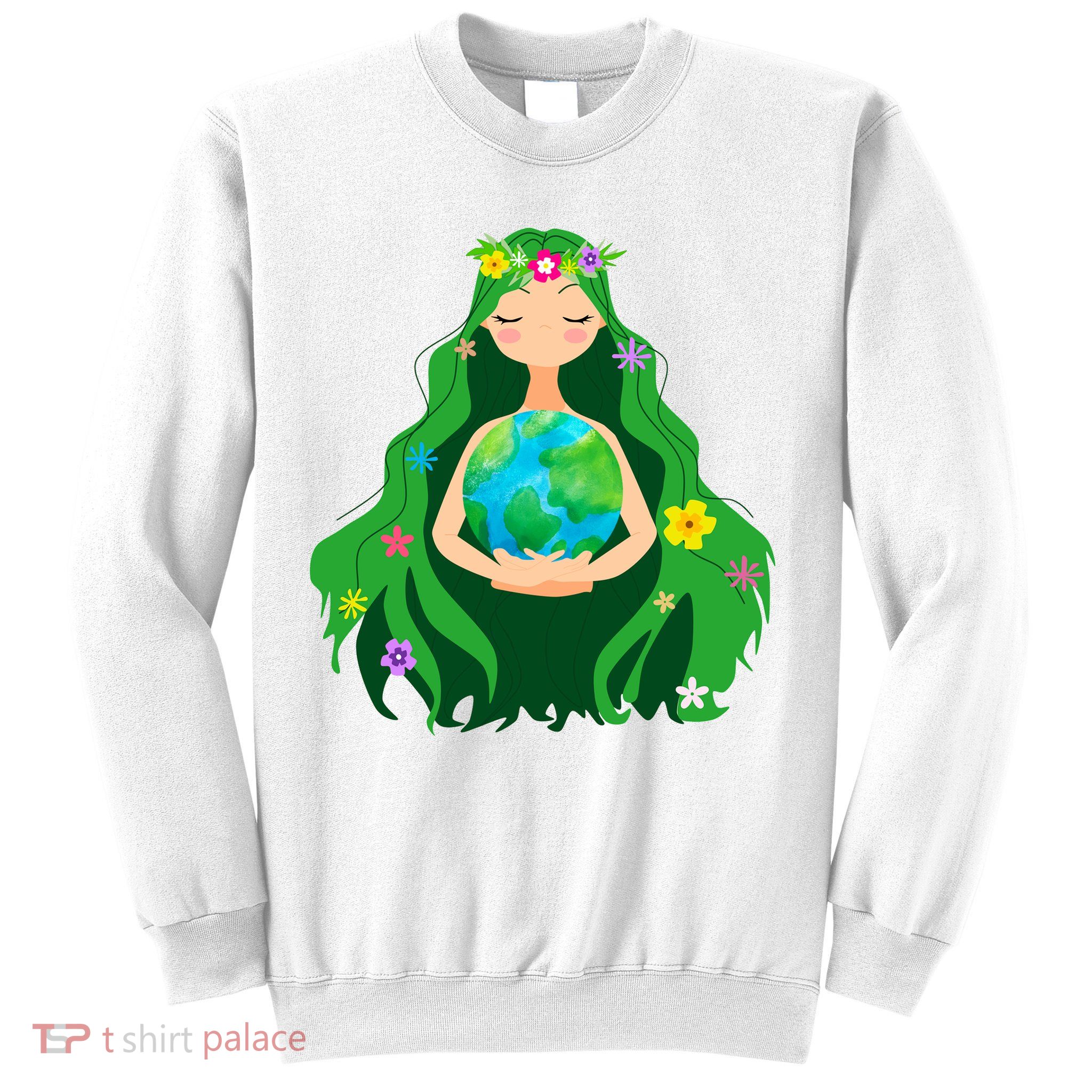 Flower Earth Mother Figure Cute Sweatshirt