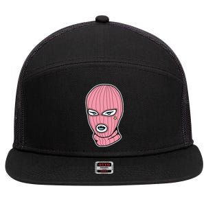 Female Pink Ski 7 Panel Mesh Trucker Snapback Hat