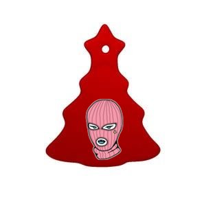 Female Pink Ski Ceramic Tree Ornament