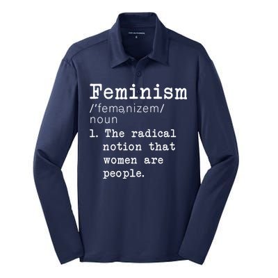 Feminism Definition Silk Touch Performance Long Sleeve Polo