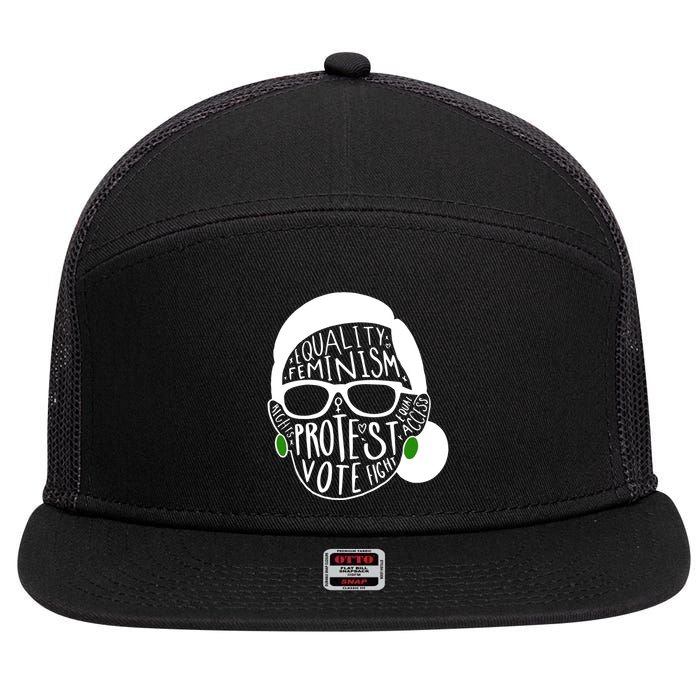 Feminism Equality Protest Vote Ruth Bader Ginsburg 7 Panel Mesh Trucker Snapback Hat