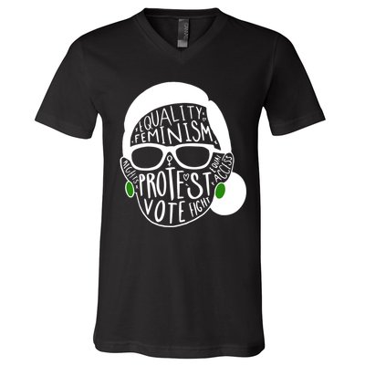 Feminism Equality Protest Vote Ruth Bader Ginsburg V-Neck T-Shirt