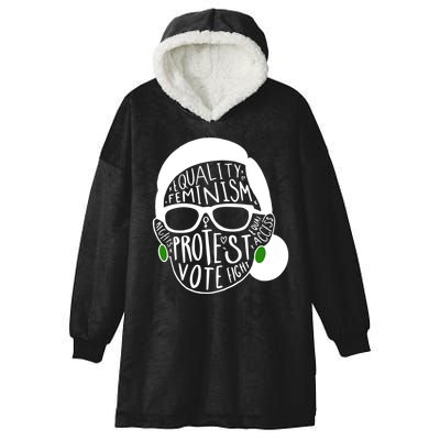 Feminism Equality Protest Vote Ruth Bader Ginsburg Hooded Wearable Blanket