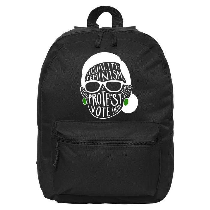 Feminism Equality Protest Vote Ruth Bader Ginsburg 16 in Basic Backpack