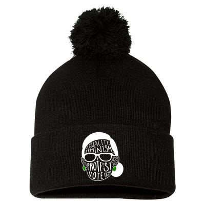 Feminism Equality Protest Vote Ruth Bader Ginsburg Pom Pom 12in Knit Beanie