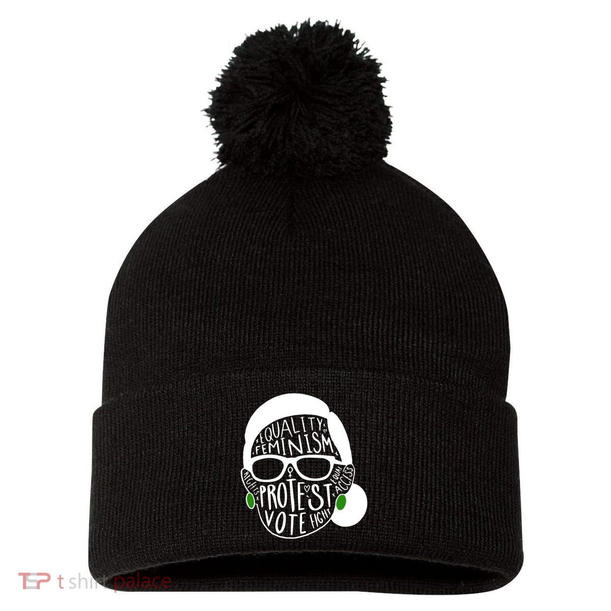 Feminism Equality Protest Vote Ruth Bader Ginsburg Pom Pom 12in Knit Beanie