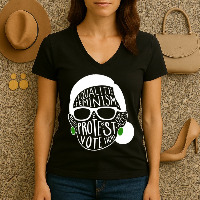 Feminism Equality Protest Vote Ruth Bader Ginsburg Women's V-Neck T-Shirt