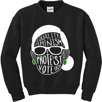 Feminism Equality Protest Vote Ruth Bader Ginsburg Kids Sweatshirt