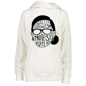 Feminism Equality Protest Vote Ruth Bader Ginsburg Womens Funnel Neck Pullover Hood