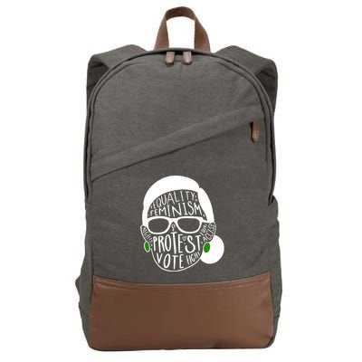 Feminism Equality Protest Vote Ruth Bader Ginsburg Cotton Canvas Backpack