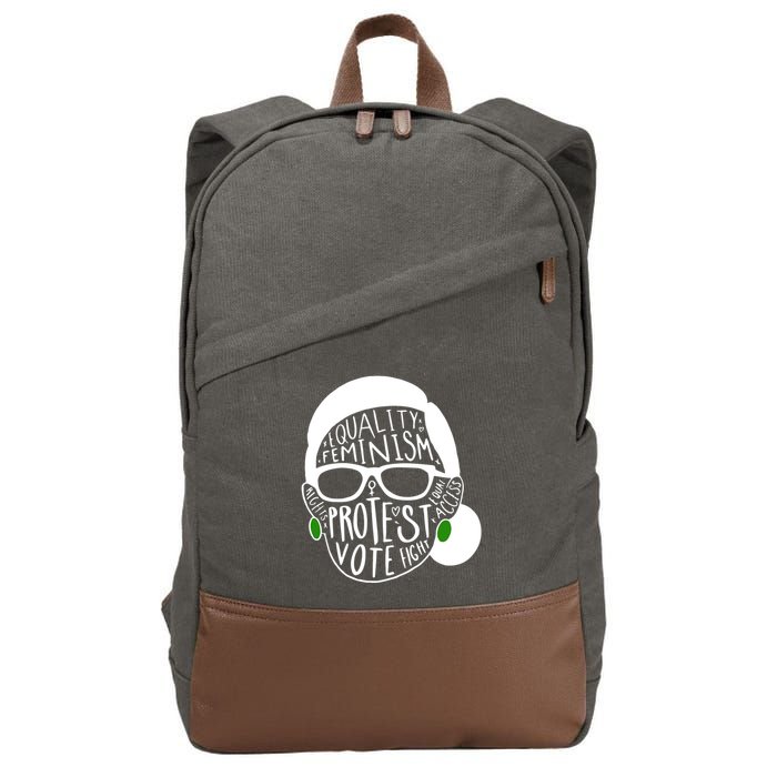 Feminism Equality Protest Vote Ruth Bader Ginsburg Cotton Canvas Backpack
