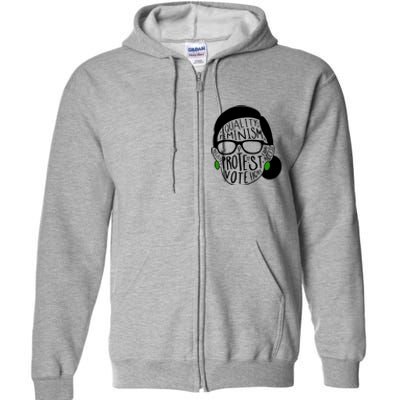 Feminism Equality Protest Vote Ruth Bader Ginsburg Full Zip Hoodie