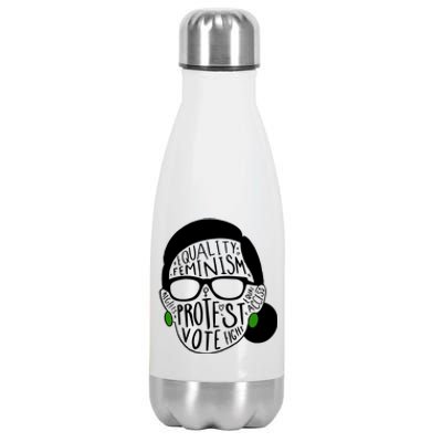 Feminism Equality Protest Vote Ruth Bader Ginsburg Stainless Steel Insulated Water Bottle