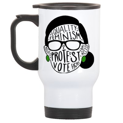 Feminism Equality Protest Vote Ruth Bader Ginsburg Stainless Steel Travel Mug