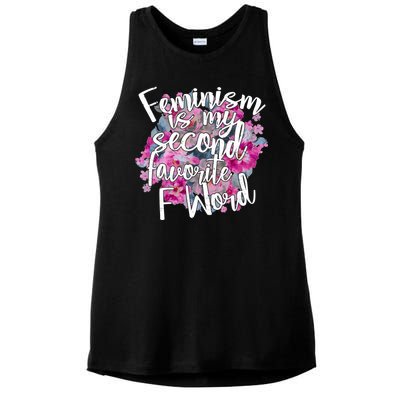 Feminism Is My Second Favorite F Word Ladies PosiCharge Tri-Blend Wicking Tank