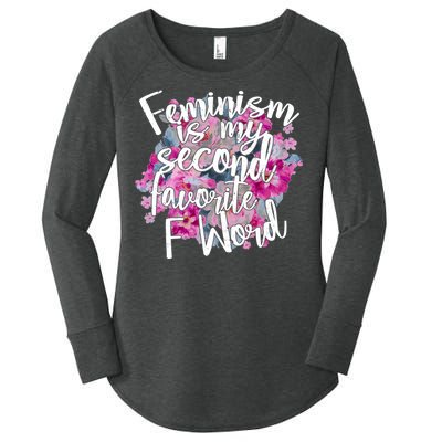 Feminism Is My Second Favorite F Word Women's Perfect Tri Tunic Long Sleeve Shirt