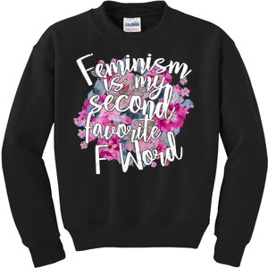 Feminism Is My Second Favorite F Word Kids Sweatshirt