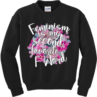 Feminism Is My Second Favorite F Word Kids Sweatshirt