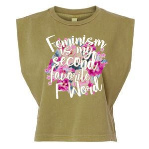 Feminism Is My Second Favorite F Word Garment-Dyed Women's Muscle Tee