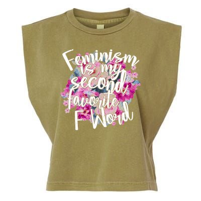 Feminism Is My Second Favorite F Word Garment-Dyed Women's Muscle Tee