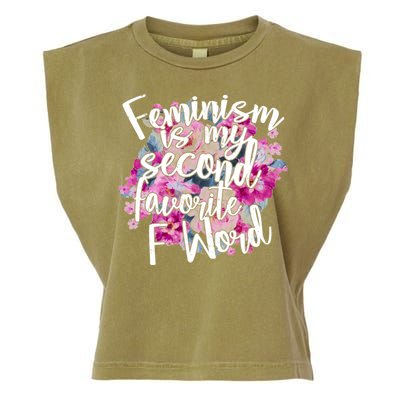 Feminism Is My Second Favorite F Word Garment-Dyed Women's Muscle Tee