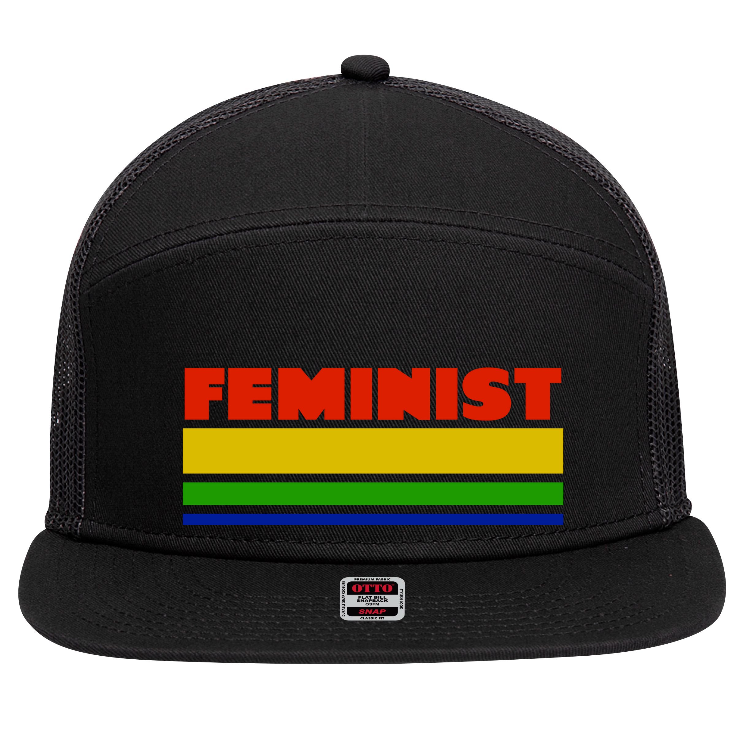 Feminist 70's Classic Logo 7 Panel Mesh Trucker Snapback Hat