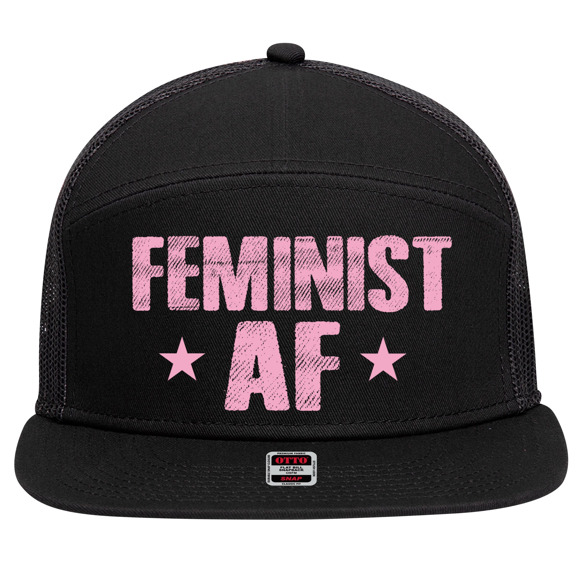 Feminist AF 7 Panel Mesh Trucker Snapback Hat