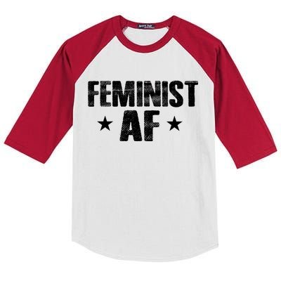 Feminist AF Kids Colorblock Raglan Jersey