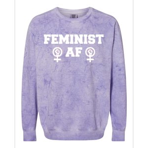 Feminist AF Women's Rights Fist Logo Colorblast Crewneck Sweatshirt