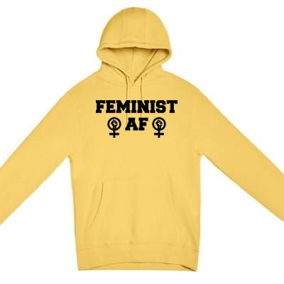 Feminist AF Women's Rights Fist Logo Premium Pullover Hoodie