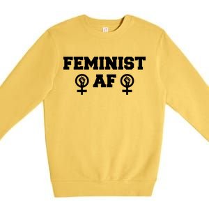 Feminist AF Women's Rights Fist Logo Premium Crewneck Sweatshirt