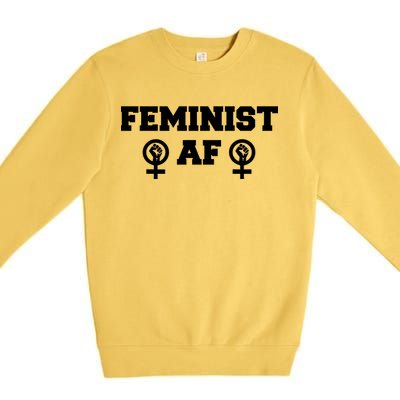 Feminist AF Women's Rights Fist Logo Premium Crewneck Sweatshirt