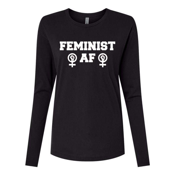 Feminist AF Women's Rights Fist Logo Womens Cotton Relaxed Long Sleeve T-Shirt