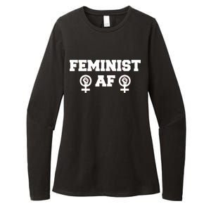 Feminist AF Women's Rights Fist Logo Womens CVC Long Sleeve Shirt