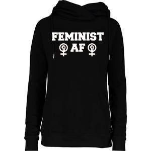 Feminist AF Women's Rights Fist Logo Womens Funnel Neck Pullover Hood