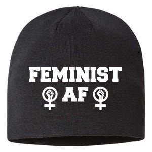 Feminist AF Women's Rights Fist Logo Sustainable Beanie