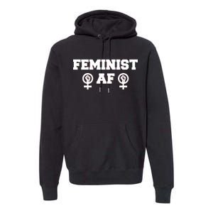 Feminist AF Women's Rights Fist Logo Premium Hoodie