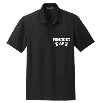 Feminist AF Women's Rights Fist Logo Dry Zone Grid Polo