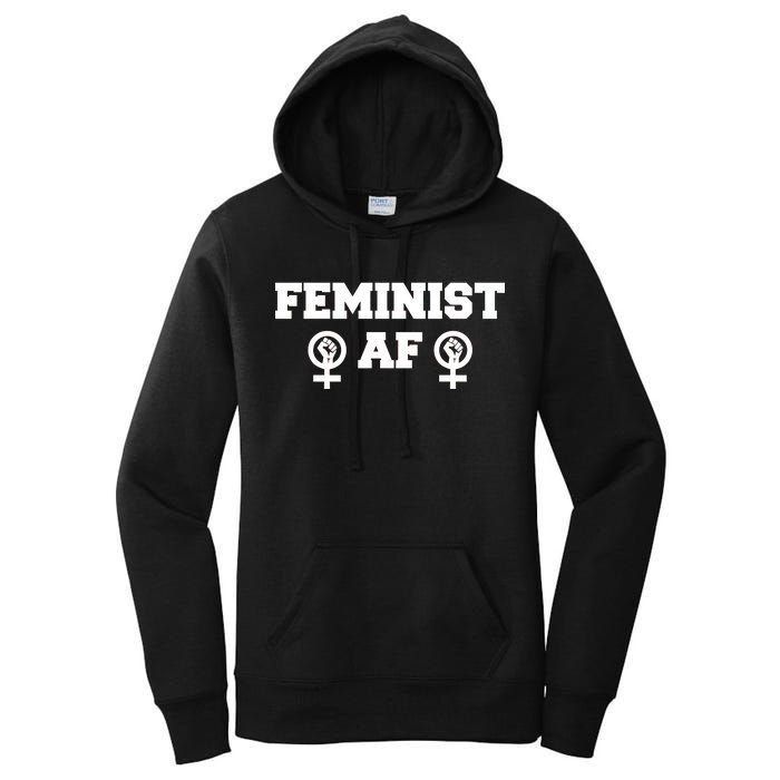 Feminist AF Women's Rights Fist Logo Women's Pullover Hoodie