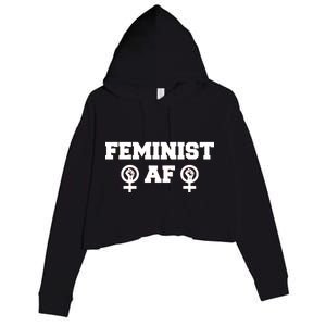 Feminist AF Women's Rights Fist Logo Crop Fleece Hoodie