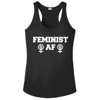 Feminist AF Women's Rights Fist Logo Ladies PosiCharge Competitor Racerback Tank