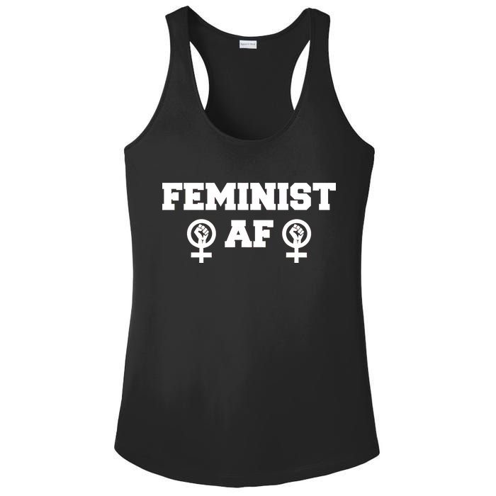 Feminist AF Women's Rights Fist Logo Ladies PosiCharge Competitor Racerback Tank