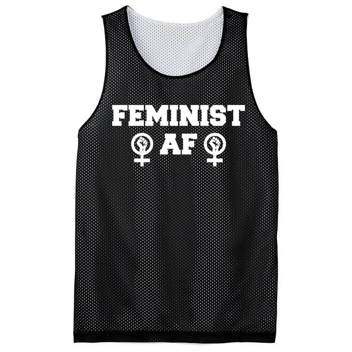 Feminist AF Women's Rights Fist Logo Mesh Reversible Basketball Jersey Tank