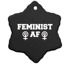 Feminist AF Women's Rights Fist Logo Ceramic Star Ornament