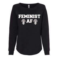 Feminist AF Women's Rights Fist Logo Womens California Wash Sweatshirt