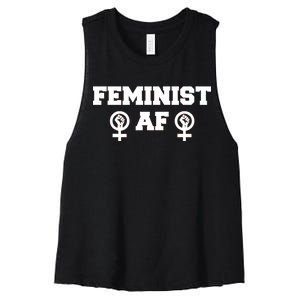 Feminist AF Women's Rights Fist Logo Women's Racerback Cropped Tank