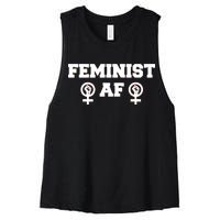 Feminist AF Women's Rights Fist Logo Women's Racerback Cropped Tank